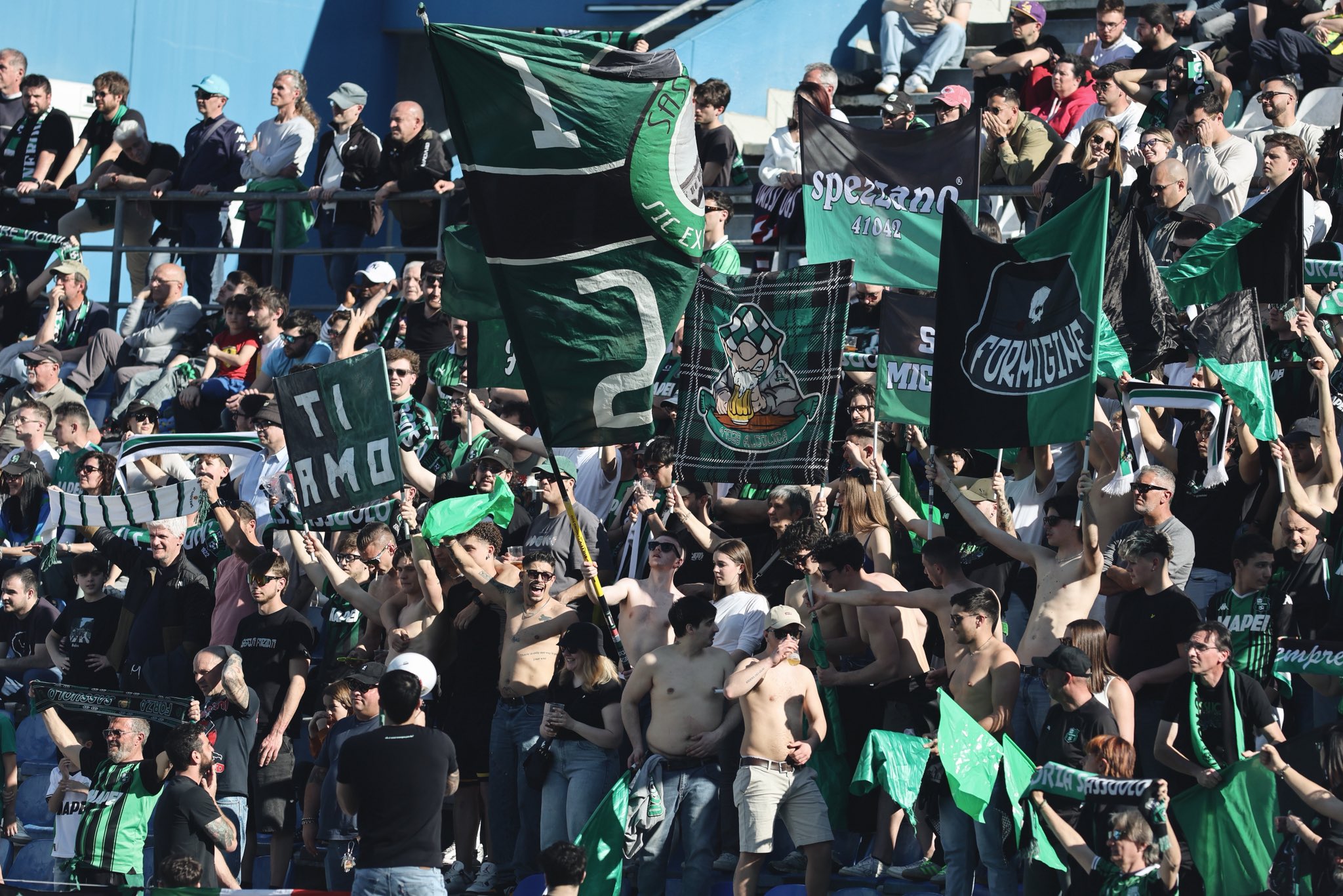 Sassuolo supporters at the Mapei Stadium